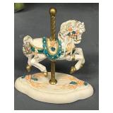 Collection of Vintage Ceramics and Figurines Including Avon Christmas Memories and Carousel Horse