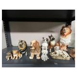Collection of Vintage Ceramic Dog Figurines Homco Napco Japan Taiwan