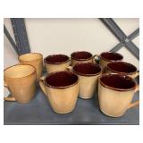 Set of Sango Stoneware Coffee Mugs Nova Brown and Roma Caramel
