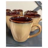 Set of Sango Stoneware Coffee Mugs Nova Brown and Roma Caramel