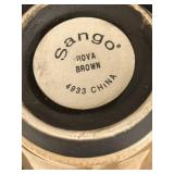 Set of Sango Stoneware Coffee Mugs Nova Brown and Roma Caramel