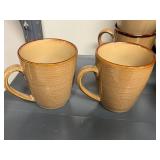 Set of Sango Stoneware Coffee Mugs Nova Brown and Roma Caramel