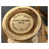 Set of Sango Stoneware Coffee Mugs Nova Brown and Roma Caramel