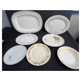 Vintage Assorted Serving Platters and Plates - Eggshell, Syracuse, Noritake, and More (7 Pieces)