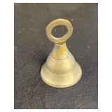 Collection of Decorative Glass, Porcelain, and Brass Bells with Crystal Dishes