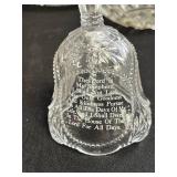 Collection of Decorative Glass, Porcelain, and Brass Bells with Crystal Dishes