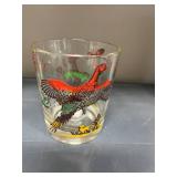 Vintage Mid-Century Game Bird Pitcher and Mixed Glassware Set