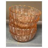 Collection of Vintage Pink Depression Glass Bowls, Cups, and Dishes