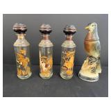 Set of 3 Cabin Still Wildlife Decanters and Beam