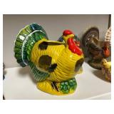 Collection of 5 Vintage Japan Turkey and Hen Ceramic Planters