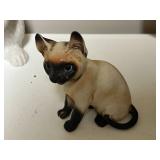 Collection of Animal Figurines Including Enesco Owl, Inarco Rabbit, Siamese Cat, and Pig Sets