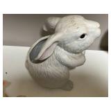 Collection of Animal Figurines Including Enesco Owl, Inarco Rabbit, Siamese Cat, and Pig Sets