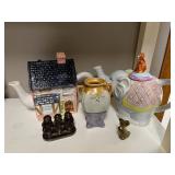 Collection of Decorative Novelty Teapots and Ceramic Figurines