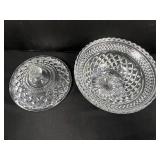 Collection of Vintage Pressed Glass and Crystal Decorative Dishes