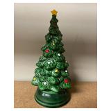 Holiday Collectibles Lot: Santa Figurines, Avon Ceramic Tree, Cheerful Reflections Box, Red Glassware