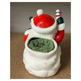 Holiday Collectibles Lot: Santa Figurines, Avon Ceramic Tree, Cheerful Reflections Box, Red Glassware