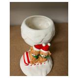 Holiday Collectibles Lot: Santa Figurines, Avon Ceramic Tree, Cheerful Reflections Box, Red Glassware
