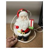 Holiday Collectibles Lot: Santa Figurines, Avon Ceramic Tree, Cheerful Reflections Box, Red Glassware