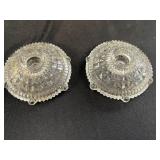 Collection of Vintage Glass Oil Lamps, Compote, Milk Glass Vase, and Candle Holders