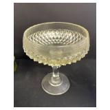 Collection of Vintage Glass Oil Lamps, Compote, Milk Glass Vase, and Candle Holders