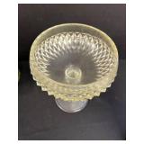 Collection of Vintage Glass Oil Lamps, Compote, Milk Glass Vase, and Candle Holders