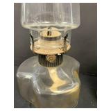 Collection of Vintage Glass Oil Lamps, Compote, Milk Glass Vase, and Candle Holders