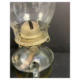 Collection of Vintage Glass Oil Lamps, Compote, Milk Glass Vase, and Candle Holders