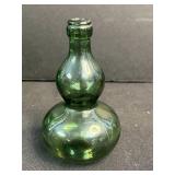 Set of Vintage Green Glass Vases, Bowls, and Decanter Pieces