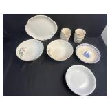 Vintage Mixed American Pottery Dishware Collection Buffalo, Homer Laughlin, Canwood, Cups and Plates