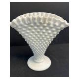 Vintage Milk Glass Hobnail Collection with Pedestal Bowl, Vases and Avon Decanter