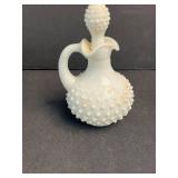 Vintage Milk Glass Hobnail Collection with Pedestal Bowl, Vases and Avon Decanter