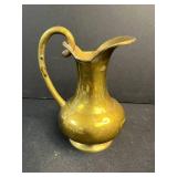 Set of 3 Vintage Pitchers - 2 Brass and 1 Ceramic