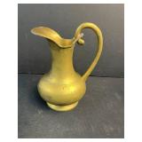 Set of 3 Vintage Pitchers - 2 Brass and 1 Ceramic