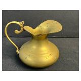 Set of 3 Vintage Pitchers - 2 Brass and 1 Ceramic