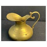 Set of 3 Vintage Pitchers - 2 Brass and 1 Ceramic