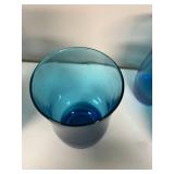 Set of 9 VTG Blue Glass Tumblers