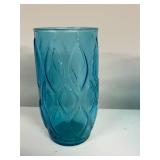 Collection of Vintage Blue Glass Drinkware and Dessert Glasses