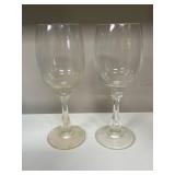 Set of VTG Assorted Wine and Water Goblets with Decorative Stems