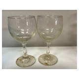 Set of VTG Assorted Wine and Water Goblets with Decorative Stems