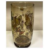 Collection of 6 Vintage Glass Tumblers in Assorted Colors and Designs