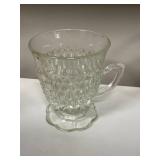 Set of 6 Vintage Etched and Pressed Glass Goblets and Mugs