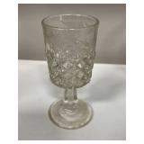 Set of 6 Vintage Etched and Pressed Glass Goblets and Mugs