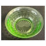 Collection of Vintage Green Uranium Depression Glass Tableware