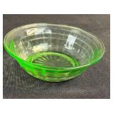 Collection of Vintage Green Uranium Depression Glass Tableware