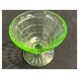 Collection of Vintage Green Uranium Depression Glass Tableware