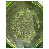 Collection of Vintage Green Uranium Depression Glass Tableware