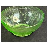 Collection of Vintage Green Uranium Depression Glass Tableware