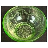 Collection of Vintage Green Uranium Depression Glass Tableware