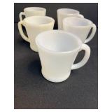 Vintage Anchor Hocking Fire King White Milk Glass Mugs, Bowl, and Hobnail Dishes Set