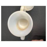 Vintage Anchor Hocking Fire King White Milk Glass Mugs, Bowl, and Hobnail Dishes Set